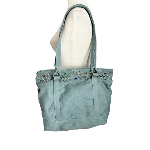 Vintage 80s Carpetbags of America Chambray Denim Tote NWT - Picture 4 of 10